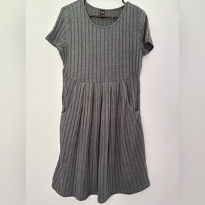 Emery Rose Midi Dress Mid Length Flowy Dress Size Large Bluish Grey Pockets